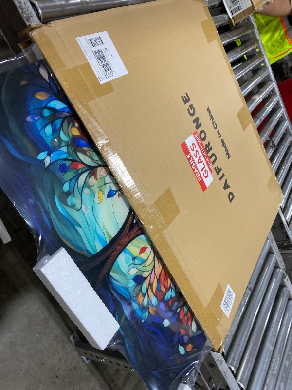 Photo 1 of DAIFURONGE Tempered Glass Backsplash for Kitchen,Tree of Life,30"x24"