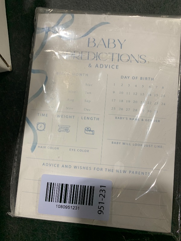 Photo 1 of patcate Advice For New Parents Baby Shower, Baby Predictions & Advice Cards For Baby Shower Games Activities, Wishes for Baby, 25 Double-Sided Thick Cards – Blue Bow A02