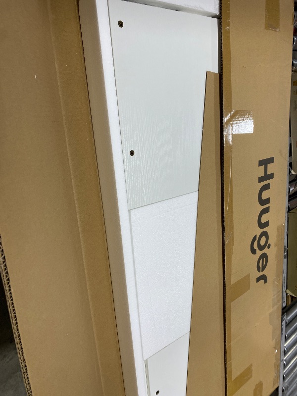 Photo 1 of Huuger Computer Desk, 80 Inch Office Desk, Gaming Desk with Storage, Writing Desk Work Desk for Home Office, Study, Long Simple Desk, Large Legroom, Metal Frame, White