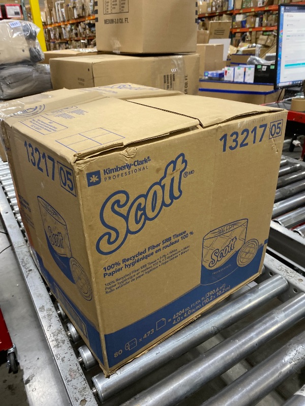 Photo 1 of Scott Professional Standard Roll Toilet Paper, Bulk (04460), 2-Ply, Elevated Design, White, Individually Wrapped (80 Rolls of 550 Sheets, 44,000 Sheet Total)