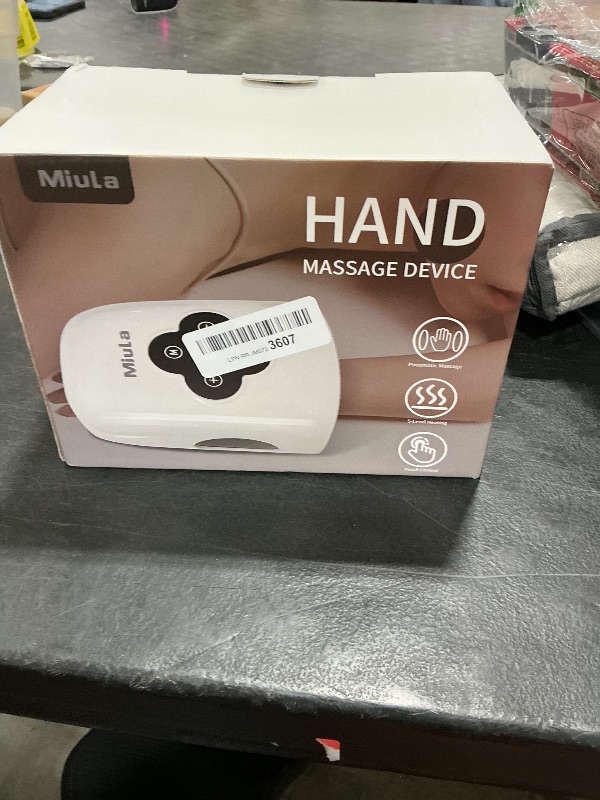 Photo 1 of Miula Cordless Hand Massager with Compression,Soothing Heating,Adjustable Modes for Daily Relaxation,Rechargeable Portable Massager for Fingers Palm Wrist at Home Office Travel (White)