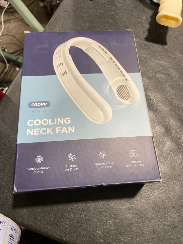 Photo 1 of 1S Cool Down 30°F Neck Fan with Double Semiconductor Coolers, 360° Surrounded Personal Fans Air Conditioner that Blow Cold Air, 8H lasting Portable Fan with 3 Speed, Gifts for Men Women Outdoor Travel