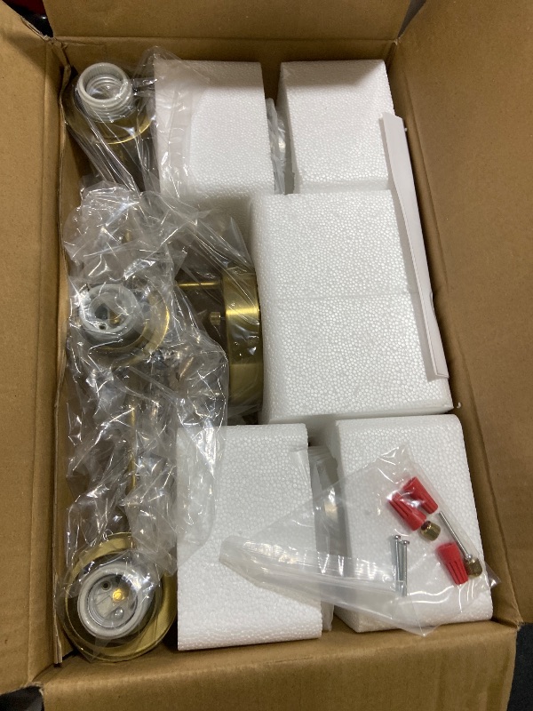 Photo 1 of 3-Light Gold Bathroom Light Fixtures, Modern Bathroom Vanity Light with Clear Glass Shade, Brushed Gold Bath Wall Mount Lights, Wall Lamp for Mirror Kitchen Bedroom Hallway Living Room Hallway