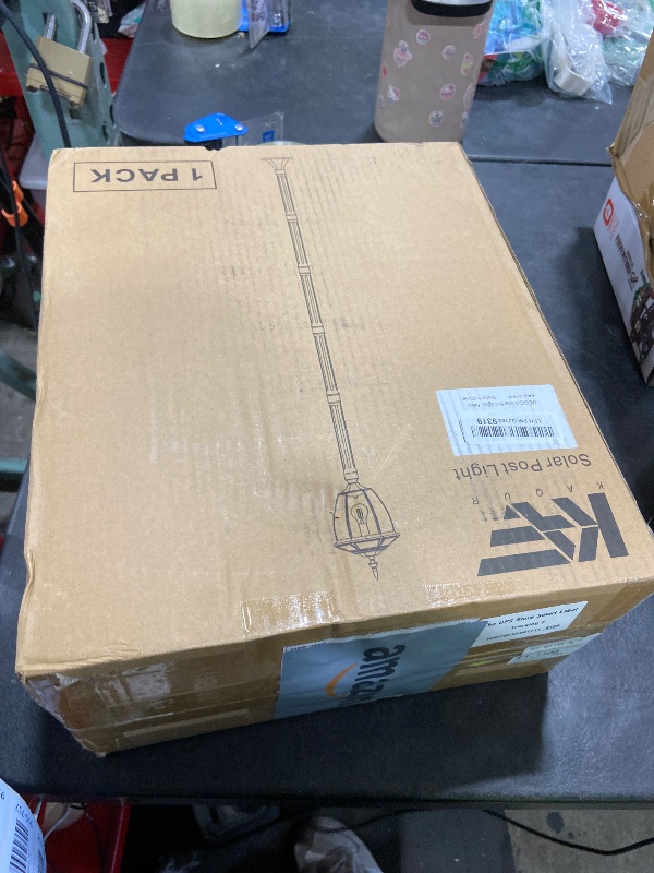 View 2 of Kaqur 79" Solar Lamp Post Light with Pole, 3CCT, Dusk to Dawn, Remote