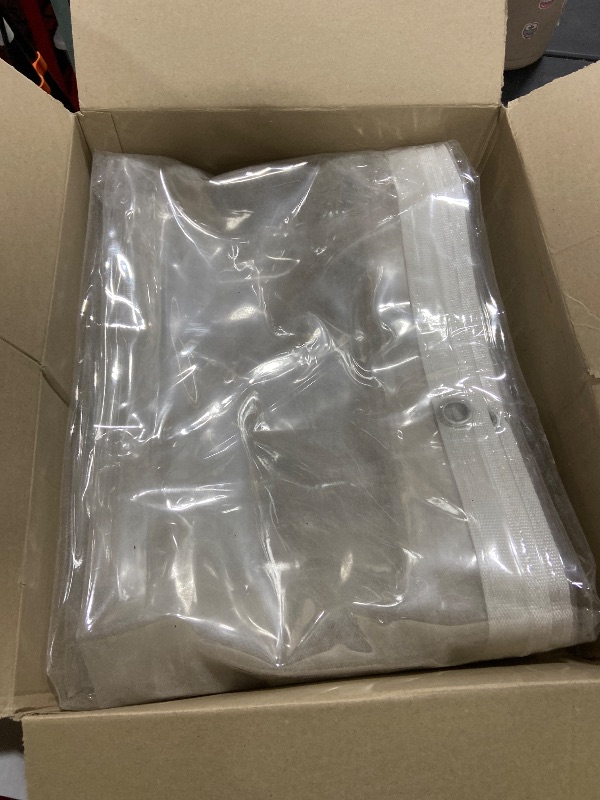 Photo 1 of LTCANOPY Clear Tarp 8 x8FT, 20 Mil Clear Vinyl Tarp, Small Cover Plastic Sheeting with Grommets, Double-Stitched Reinforced Edges, Heavy Duty Tarps Waterproof and Tearproof