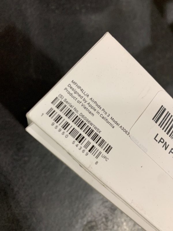 Photo 1 of Apple AirPods Pro 3 Wireless Earbuds, Active Noise Cancellation, Live Translation, Heart Rate Sensing, Hearing Aid Feature, Bluetooth Headphones, Spatial Audio, High-Fidelity Sound, USB-C Charging