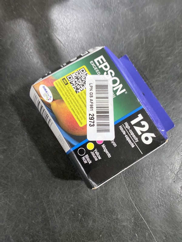 Photo 1 of Epson 126 DURABrite Ultra Ink Black & Color Combo Pack for WF-3520, 3530, 3540, 520, 545, 630, 633, 635, 645, 7010, 7510, 7520, 840, 845 and Other Select Models