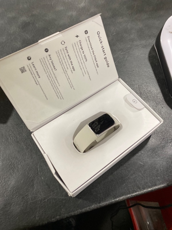 Photo 1 of Fitbit Charge 6 Fitness Tracker with Google Apps - Heart Rate on Exercise Equipment - 3-Month Google Health Premium Membership Included - Health Tools - Porcelain/Silver - Small&Large Bands Included