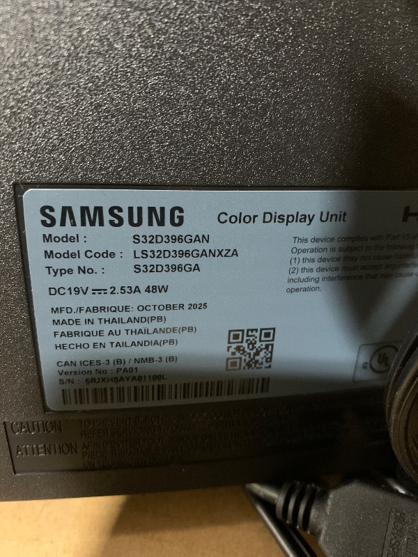 Photo 1 of Samsung 32-inch S3 (S39GD) FHD 100Hz Curved Monitor, Game Mode, Eye Saver Mode, Multiple Connectivity with HDMI Port, Built-In Speakers, LS32D396GANXZA, 2025