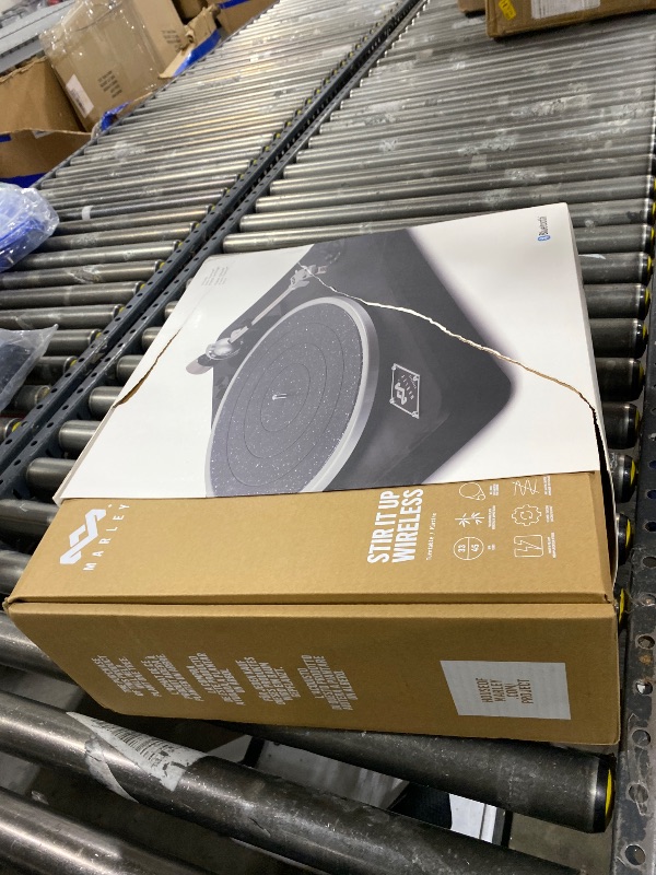 Photo 1 of House of Marley Stir It Up Wireless Bluetooth Turntable - Sustainably Crafted Bamboo Record Player, Recycled Rewind Fabric, Superior Sound, Black