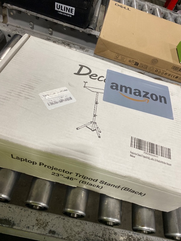 Photo 1 of DECOSIS Projector Stand Tripod Adjustable, Laptop Height from 23.5 to 46.5 inches with Gooseneck Phone Holder, Floor for Office, Home, Stage, Studio, DJ Racks Holder Mount
