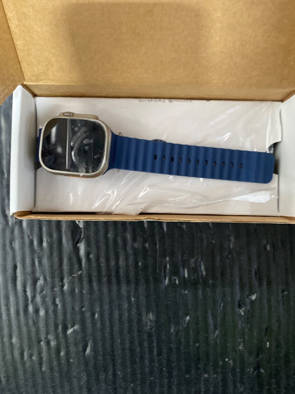 Photo 1 of Apple Watch Ultra 2 [GPS + Cellular 49mm] Smartwatch with Rugged Titanium Case & Blue Ocean Band. Fitness Tracker, Precision GPS, Action Button, Extra-Long Battery Life, Bright Retina Display