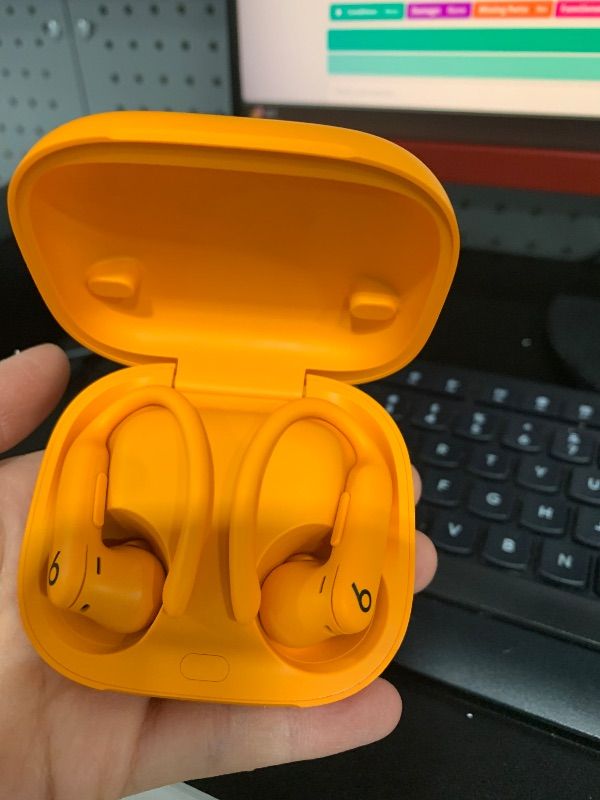 Photo 1 of Beats Powerbeats Pro 2 - Wireless Noise Cancelling Workout Earbuds with Secure- Fit Earhooks, Up to 45-Hour Battery with Charging Case, Sweat & Water Resistant, Heart Rate Monitoring - Electric Orange