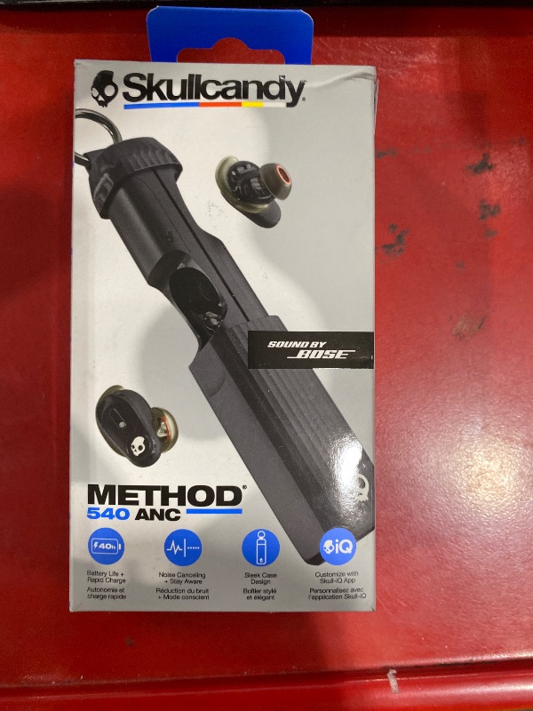 Photo 1 of Skullcandy Method 540 ANC Wireless Earbuds, Sound by Bose, Bluetooth Headphones, Premium Noise Cancelling, Up to 40 Hours Battery, Skull AI Compatible, Microphone for iPhone Android - True Black