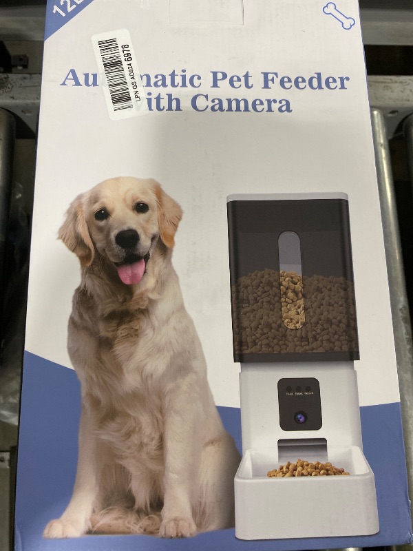Photo 1 of 12L Large Dog Automatic Feeder with HD 1080P Camera: 50 Cups/20-Day Food Capacity for Travel & Business Trips - Anti-Clog for 2-18mm Large Kibble