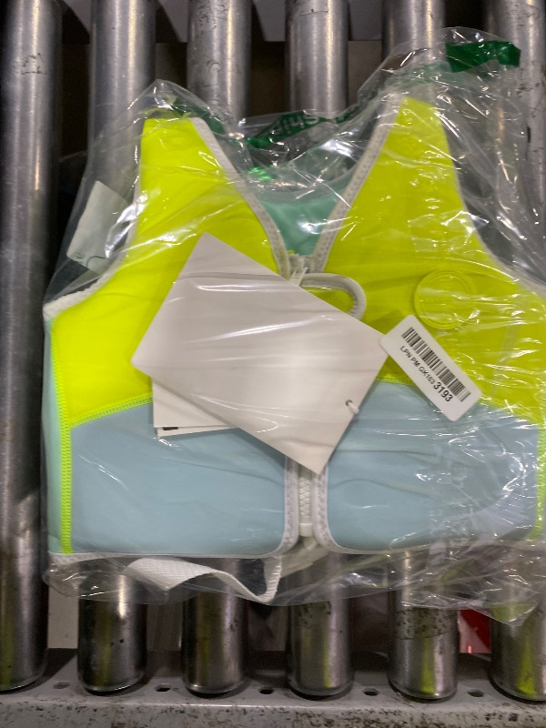 Photo 1 of SUNNYLiFE Swim Vest - Constructed with Neoprene Plus a Secure Front Zip and Develop Water Confidence. | Toddler Swim Vest (Salty The Shark | Aqua Neon Yellow, 2-3)