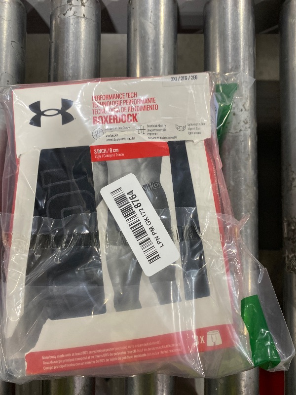 Photo 1 of Under Armour Men's Performance Tech Trunk Boxerjock Brief Underwear, 3" Inseam, 3-Pack, Black Solid, XX-Large