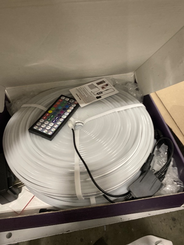 Photo 1 of FBZ 200Ft Led Rope Lights, Flexible Neon Lights Control with App/Remote, Multiple Modes, IP65 Outdoor RGB Waterproof, Music Sync Gaming Light Strip for Bedroom Decor
