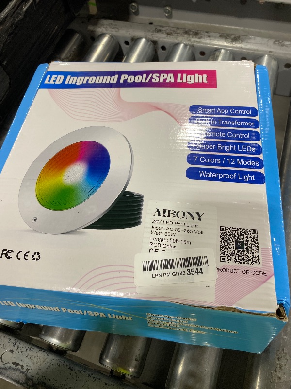 Photo 1 of LED Pool Lights for Inground Pool, 60W 50Ft 10 Inch Pool Light with 3 Control Way (App/Remote/Manual Controller), Underwater Swimming Pool Spa Light Replacement, Fit for 10” Wet Niche, 50 Ft Cord