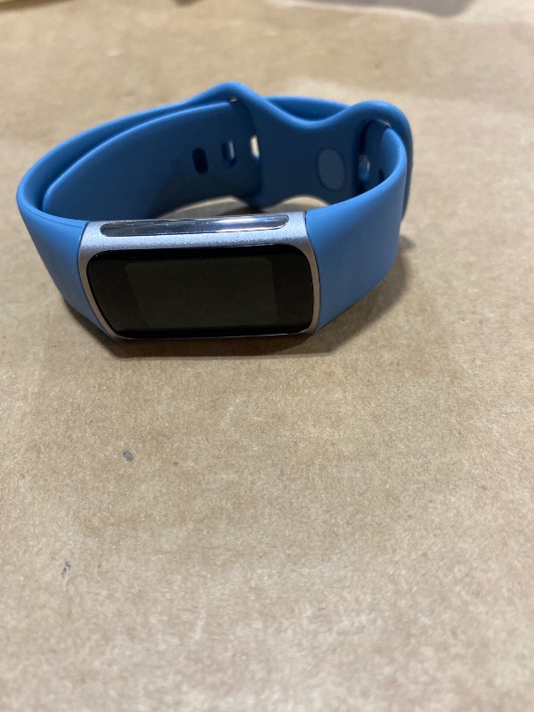 Photo 1 of Fitbit Charge 5 Advanced Fitness Tracker with GPS, Heart Rate, Sleep & Health Tracker - Power Bundle with Adapter (Blue Stainless Steel)
