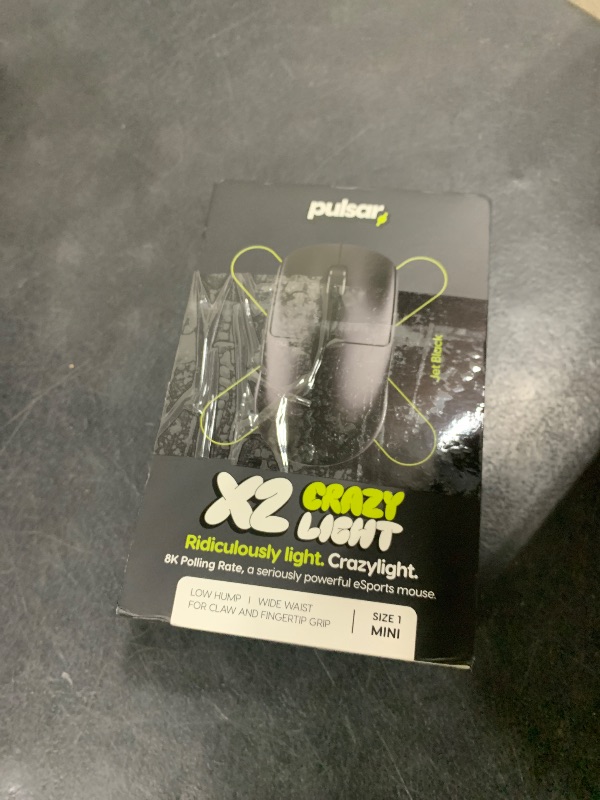 Photo 1 of Pulsar Gaming Gears X2 Crazylight Wireless Gaming Mouse, Ultra Lightweight 1.23 oz (35g), Optical Switch, 32000 DPI, 750 IPS, XS-1 Sensor, 8k Compatible (Jet Black)