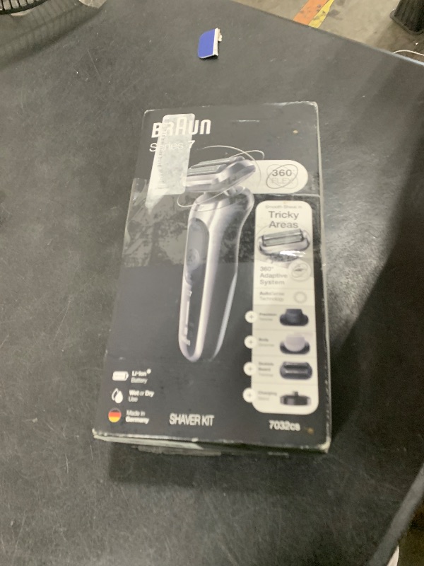 Photo 1 of Braun Series 7 7032cs Flex Electric Razor for Men, Wet & Dry, Electric Razor, Rechargeable, Cordless Foil Shaver with Beard Trimmer and Charging Stand, Silver