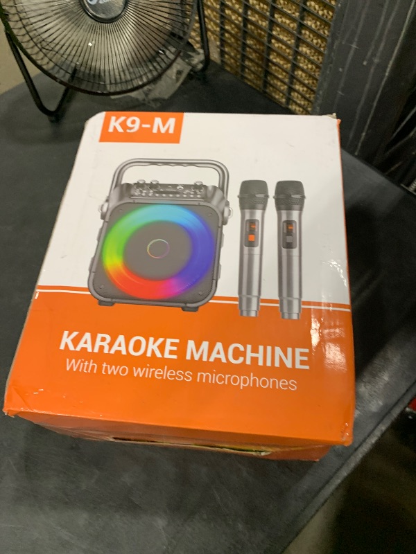 Photo 1 of Karaoke Machine, Portable Bluetooth Speaker with 2 Wireless Microphones for Adults & Kids with Lights, Karaoke Microphone with PA System Supports USB/TF/REC/FM/AUX for Home Party Home System Packages