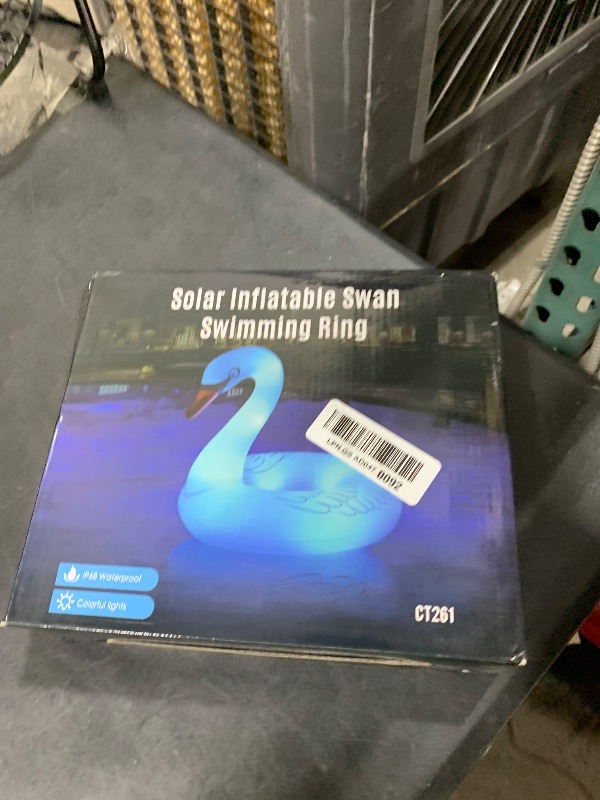 Photo 1 of Inflatable Swan Pool Floats with Colorful Lights, FlyfreeU Solar LED Color Changing Swan Swim Float Rings, 42 Inch Large Pool Beach Floaties Lake Beach Floaty Summer Pool Raft Lounge for Adults