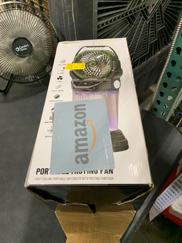 Photo 1 of Portable Misting Fan with Remote, 2L Water Tank & 2 Spray Modes, 30000mAh Rechargeable Outdoor Cooling Fan, 4 Wind Speeds, 3 Timers, 120° Oscillation, RGB Lights & Flashlight for Camping Beach Patio