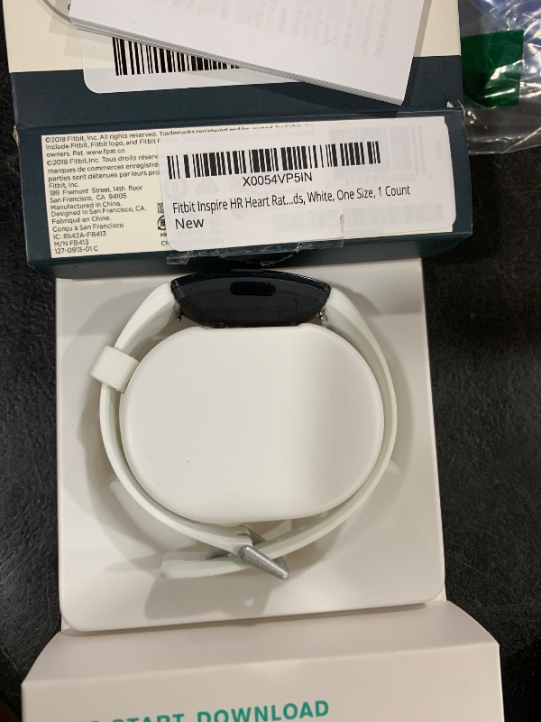Photo 1 of Fitbit Inspire HR Heart Rate and Fitness Tracker With S and L Bands, White, One Size, 1 Count