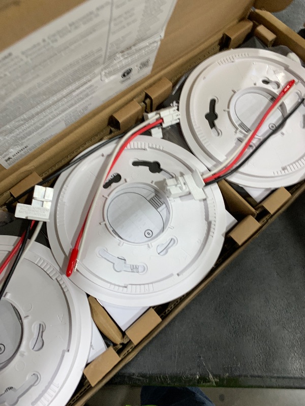 Photo 1 of Kidde  And Carbon Monoxide Detector, Hardwired with AA Battery Backup, LED Status Lights, Interconnected, 85 dB Alarm, 5 inches, 30CUAR, 3 Pack