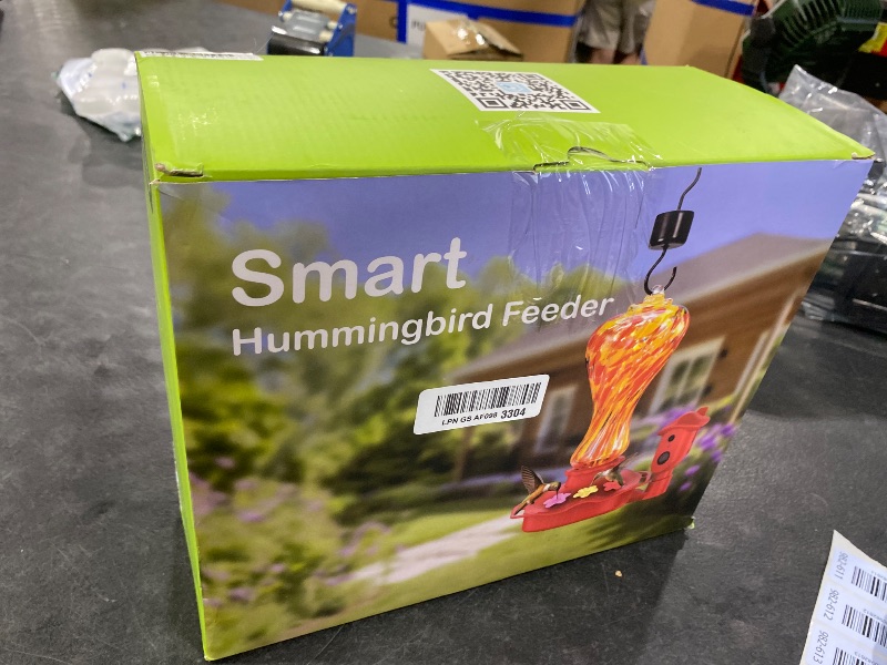 Photo 1 of Smart Glass Hummingbird Feeder with Camera, 2K HD Live View, 2.4GHz WiFi Only, Solar-Assisted Outdoor Bird Feeder, App Motion Alerts, AI Bird ID, Ant Moat, Easy Clean Drip-Resistant Nectar Feeder