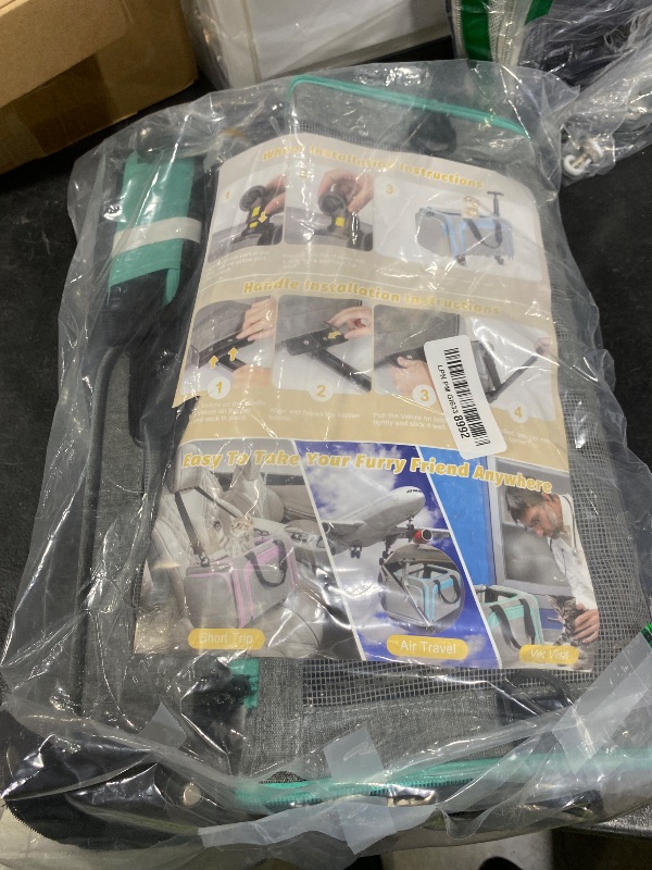 Photo 1 of Airline pet Carrier with Wheels 18x11x11 for cats & Toy Dogs Soft-Sided nylon under-seat bag