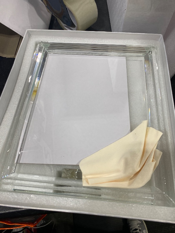Photo 1 of DONOUCLS Crystal 8x10 Inch Picture Frame, Wedding Frame Tabletop Display, Display Pictures 8'' x 10'', Comes with Gift Box