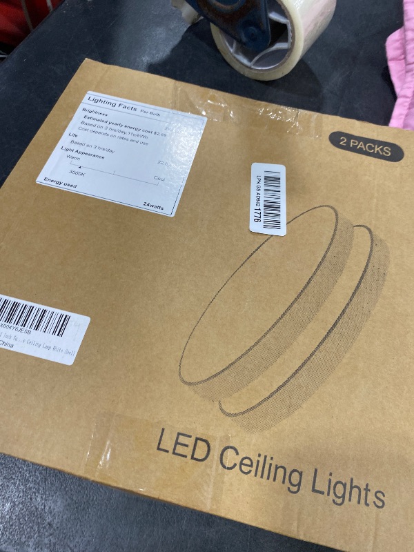 Photo 1 of BrizLabs Flush Mount Ceiling Light 12 Inch with 3CCT Selectable (3000K/4000K/6500K), Eye Protection, Flicker-Free/Buzz-Free, Round Light Fixture for Bedroom, Kitchen, Dining Room (White), 2 Pack