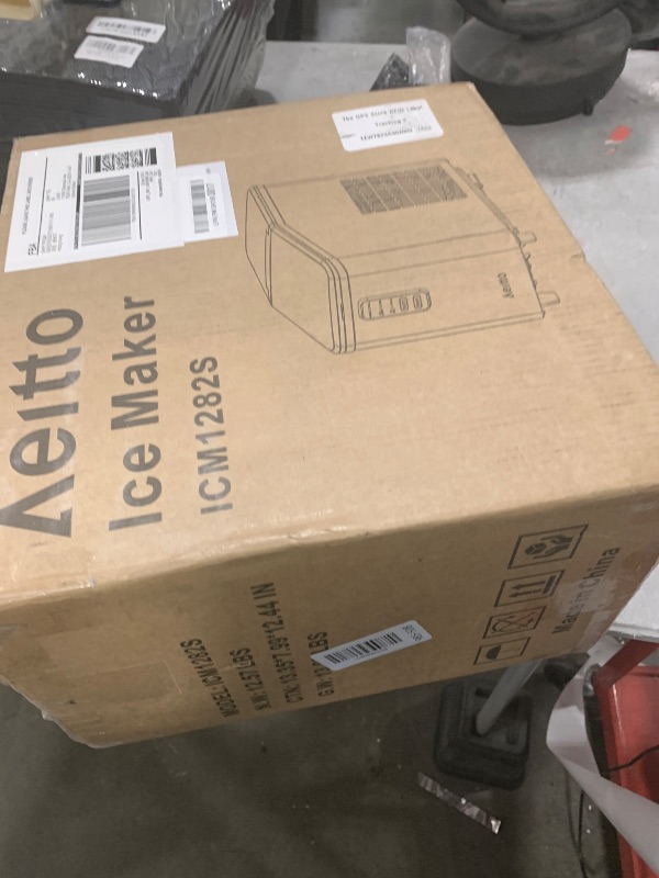 Photo 1 of Aeitto Ice Maker Countertop 26lbs/24H, Ice Machine 8 Ice Cubes Ready in 6 Mins, 2 Sizes of Bullet Ice Portable Ice Makers with Basket & Scoop, Auto Self-Cleaning for Home/Kitchen/Office Stainless