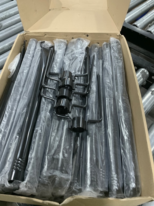 Photo 1 of AHRLHR 6 Pack String Light Poles, Outdoor String Light Pole 10 ft Forked Metal Light Pole with Adjustable Outdoor Light Stand, Deck, Backyard, Garden, Wedding, Rustproof and Sturdy with Hooks.