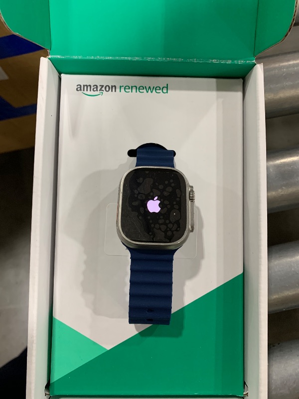Photo 1 of Apple Watch Ultra 2 [GPS + Cellular, 49mm] - Titanium Case with Blue Ocean Band, One Size (Renewed Premium)