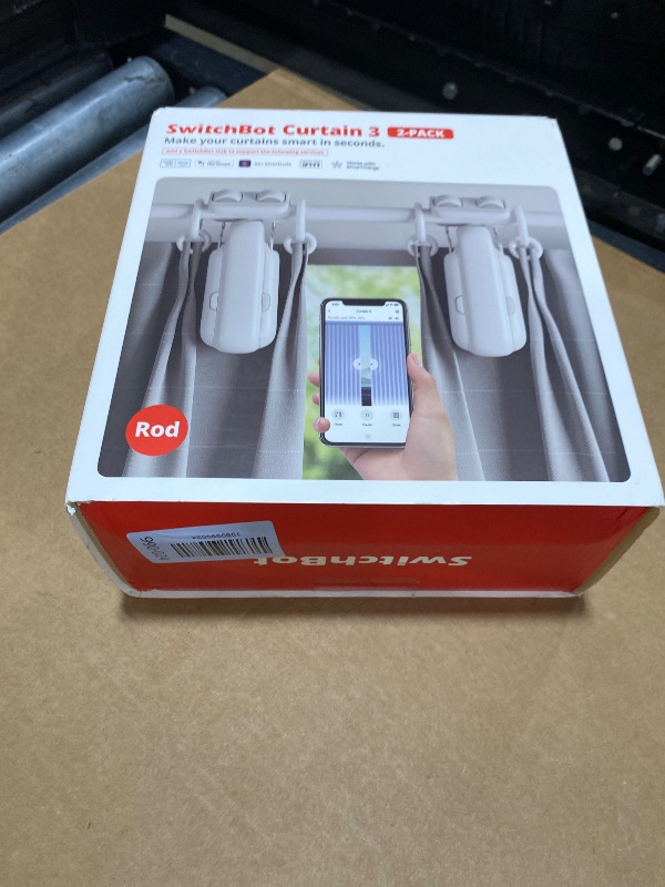 Photo 1 of SwitchBot 2025 Automatic Curtain Opener 2 Packs with Remote, Bluetooth Remote Control, WiFi&APP Control, Upgraded High-Performance, Add Hub to Work with Alexa, Google Home, HomeKit