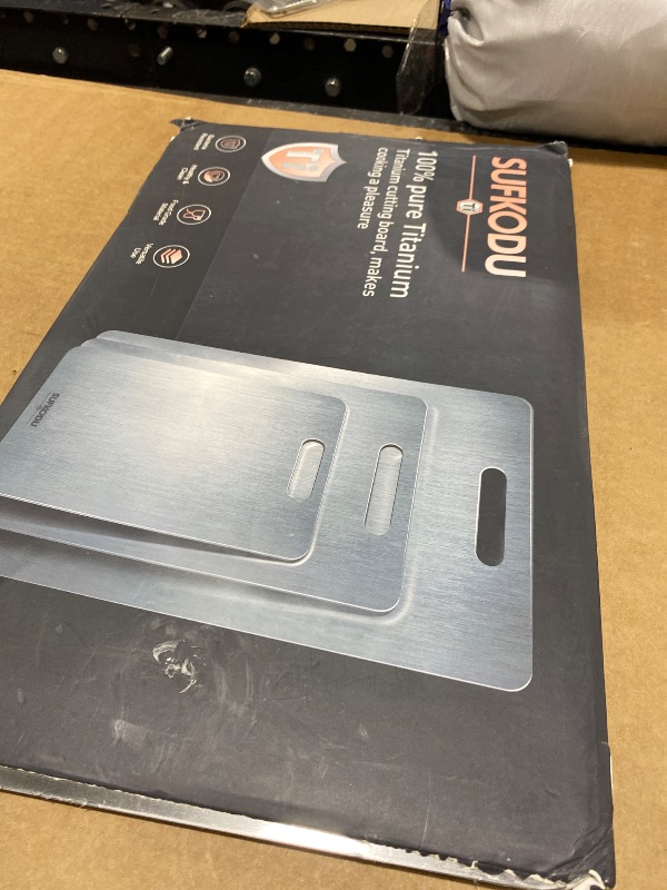Photo 1 of Titanium Cutting Board Set of 3, 100% Double-Sided Titanium Cutting Boards for Kitchen, Dishwasher Safe Non-Toxic Chopping Boards for Meat, Vegetables, Fruits, Raw and Cooked Food Prep (M+L+XL?