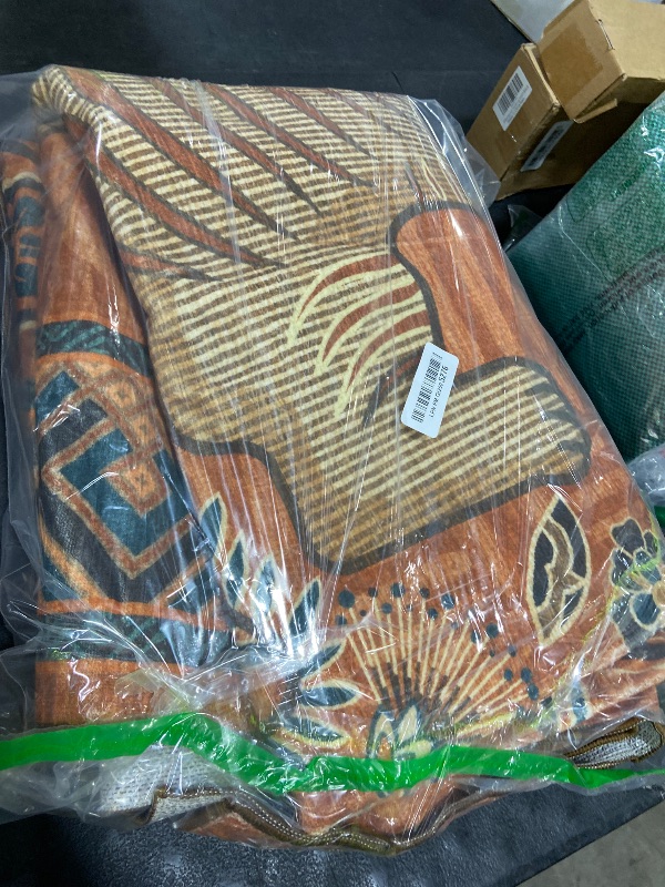 Photo 1 of GarveeHome Tiger Print 6x9 Area Rugs, Boho Terracotta Washable Rugs for Living Room, Vintage Tribal Soft Animal Throw Rug Non Slip Ultra Thin Stain Resistant Floor Carpet for Bedroom Dining Room