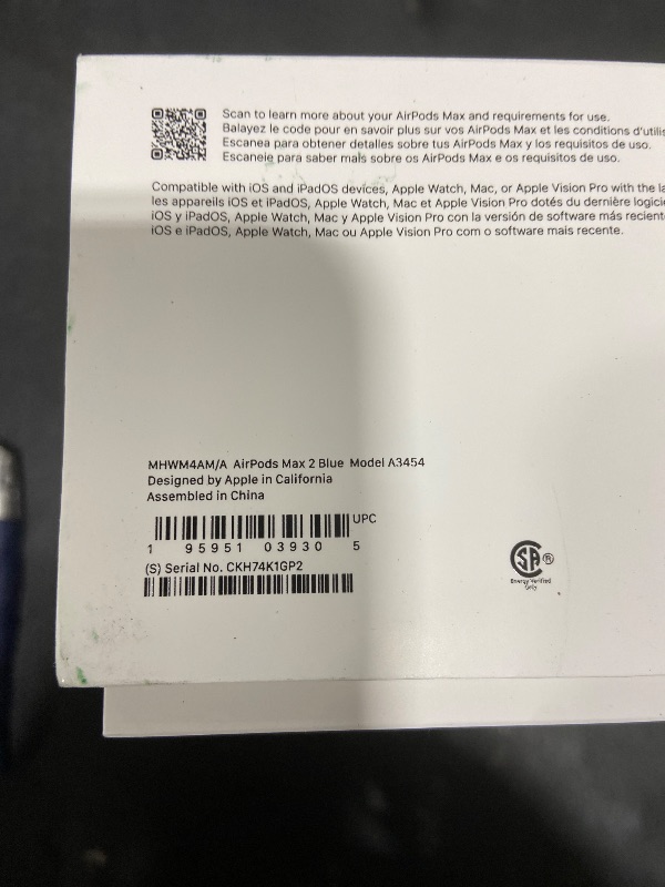 Photo 1 of Apple AirPods Max 2 Wireless Over-Ear Headphones, Active Noise Cancellation, Adaptive Audio, Personalized Spatial Audio, Live Translation, Bluetooth Headphones for iPhone – Blue