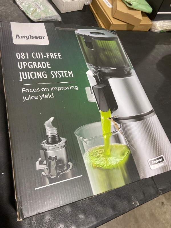 Photo 1 of Anybear Cold Press Juicer with 4.9" Large Feed Chute, 350W Masticating Juicer Machines with Dual Slow-Squeezing Technology for Whole Fruits & Veggies with High Yield | BPA-Free Tritan(Dark Grey)