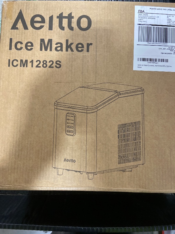 Photo 1 of Aeitto Ice Maker Countertop 26lbs/24H, Ice Machine 8 Ice Cubes Ready in 6 Mins, 2 Sizes of Bullet Ice Portable Ice Makers with Basket & Scoop, Auto Self-Cleaning for Home/Kitchen/Office Stainless