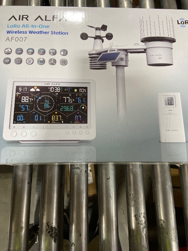 Photo 1 of AIR ALFA 4900FT WiFi Smart Weather Stations Wireless Indoor Outdoor, LoRa Based Wireless Weather Station with 7-in-1 Solar Sensor, Thermo-Hygro Sensor, Bird Spike, CSV Export for Home, Garden, Farm