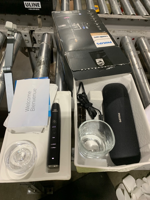 Photo 1 of Philips Sonicare DiamondClean Smart 9500 Electric Toothbrush - Sonic Toothbrush with App, Pressure Sensor, 15 Brushing Settings, Replacement Reminder, USB Charging Travel Case, Black, Model HX9923/11