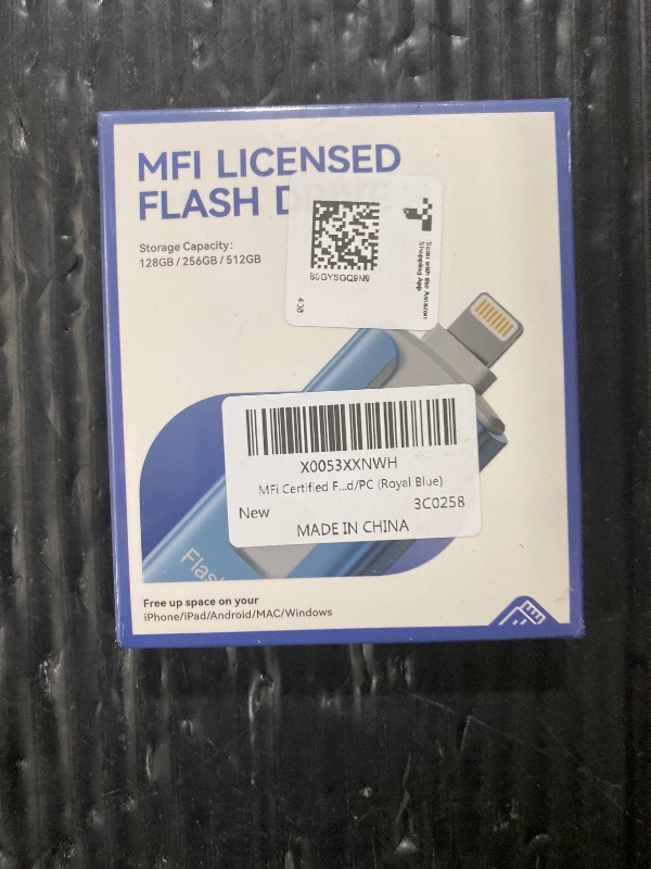 Photo 1 of MFi Certified Flash Drive for iPhone iPad 256GB, Photo Stick for External Memory Storage, Easily Back Up and Save Photos Videos, USB Memory Stick Thumb Drive for iPhone/iPad/Android/PC (Sky Blue)