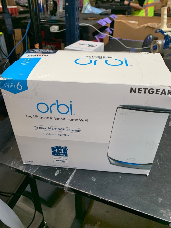 Photo 1 of NETGEAR Orbi Whole Home Mesh WiFi 6 Satellite (RBS850) - Adds up to 2,500 sq. ft. Coverage, AX6000 (Up to 6Gbps)
