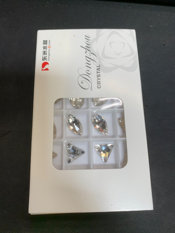 Photo 1 of DONGZHOU Clear Sew on Rhinestones, Mixed Shape Flatback Crystal Rhinestones with 2 Holes Sewing Glass Gems Rhinestone for Clothes,Crafts,Dress,Costume,Garment