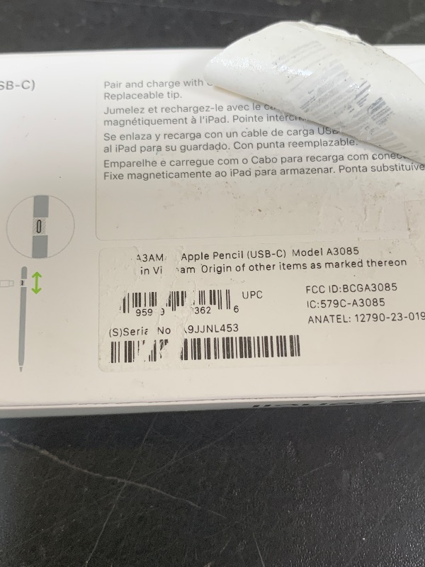 Photo 1 of Apple Pencil (USB-C): Device Compatibility Check Required - Pixel-Perfect Precision, Tilt Sensitivity, Perfect for Note-Taking, Drawing, and Signing Documents. Charges and Pairs with USB-C